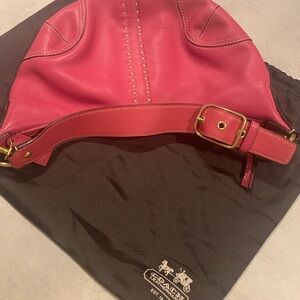 Coach Pink Leather Hobo Bag